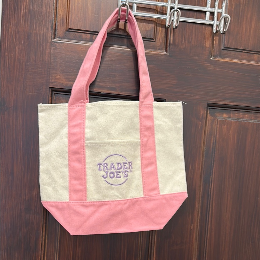 Trader Joe’s mini pastel canvas tote bag